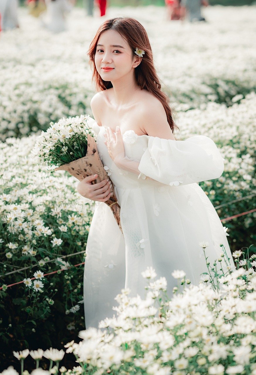 美女与花