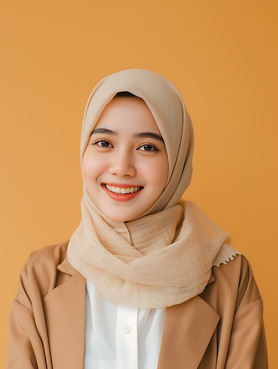 女人 少女 Hijaab 穆斯林 亚裔 肖像