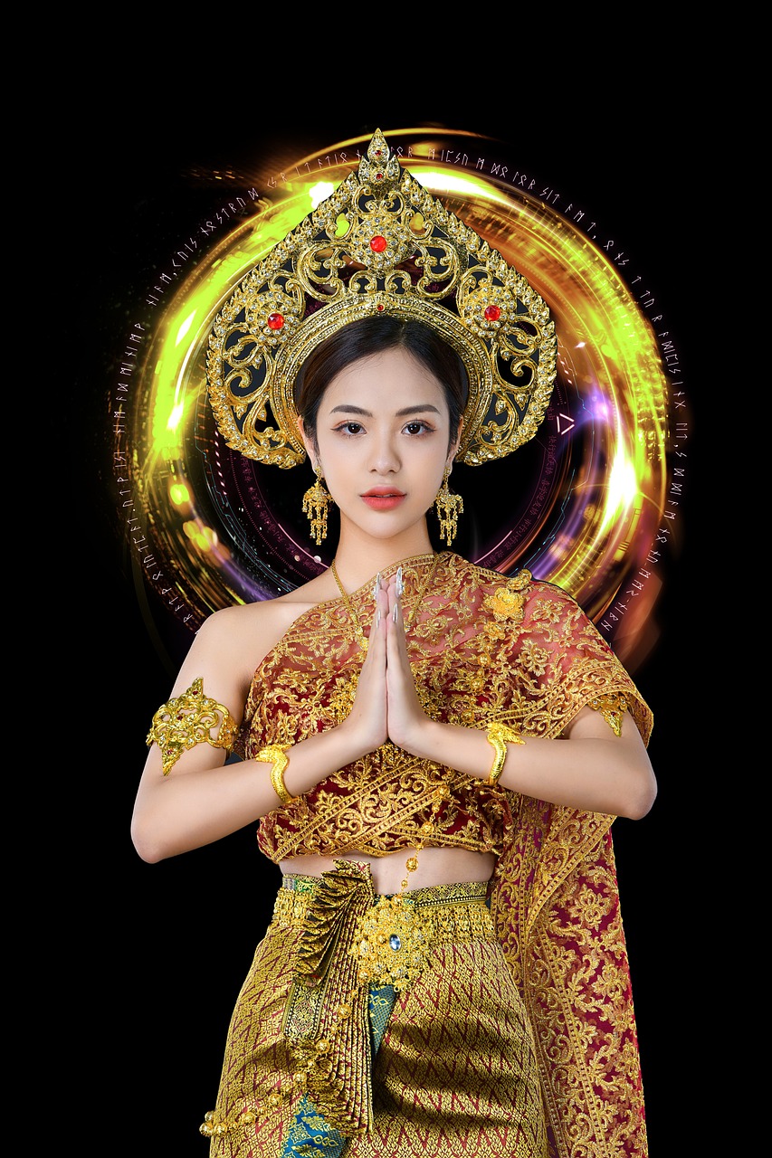泰国 泰国 女士 传统服饰 传统服装 肖像 美 女人 亚洲女性 泰国文化