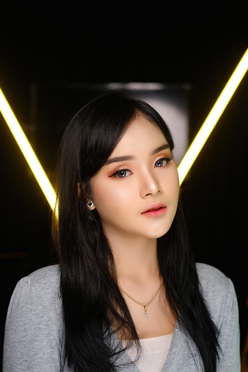 女人 美 化妆 女孩 女性 快乐 时尚 型 肖像 亚裔